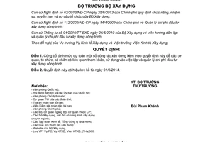 Quyết định 588/QĐ-BXD 2014 Định mức dự toán xây dựng công trình Phần xây dựng sửa đổi bổ sung