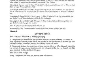 Thông tư 16/2014/TT-BCT thực hiện giá bán điện Bộ Công Thương