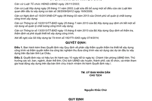 Quyết định 11/2014/QĐ-UBND phân cấp thẩm quyền thẩm tra thiết kế xây dựng công trình Lai Châu