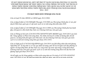 Quyết định 21/2014/QĐ-UBND mục tiêu quốc gia Nước sạch Vệ sinh môi trường nông thôn Quảng Ngãi 2014 2015