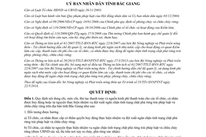 Quyết định 298/2014/QĐ-UBND mức chi chữa cháy rừng ngăn chặn chặt phá rừng Bắc Giang