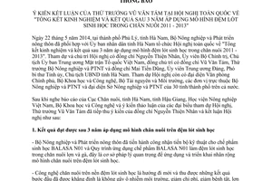 Thông báo 2560/TB-BNN-VP 2014 kết quả kinh nghiệm áp dụng mô hình đệm lót sinh học trong chăn nuôi 2011-2013