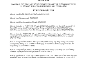 Quyết định 25/2014/QĐ-UBND quản lý hệ thống công trình hạ tầng kỹ thuật đô thị Hà Tĩnh