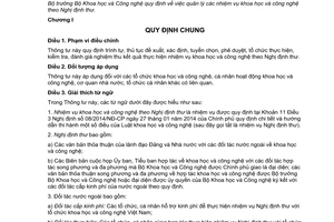 Thông tư 12/2014/TT-BKHCN quản lý nhiệm vụ khoa học công nghệ theo Nghị định thư