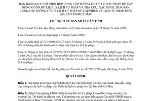 Quyết định số 804/QĐ-UBND quy chế phối hợp xây dựng cơ sở dữ liệu lý lịch tư pháp Cà Mau 2014