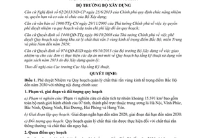 Quyết định 525/QĐ-BXD 2014 phê duyệt quản lý chất thải rắn vùng kinh tế trọng điểm Bắc Bộ đến 2030