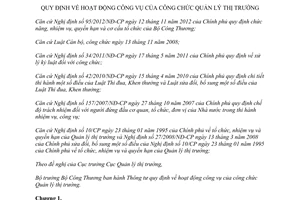 Thông tư 13/2014/TT-BCT hoạt động công vụ của công chức Quản lý thị trường