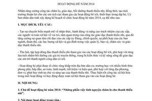 Kế hoạch 100/KH-UBND hoạt động hè năm 2014 tỉnh Bình Phước