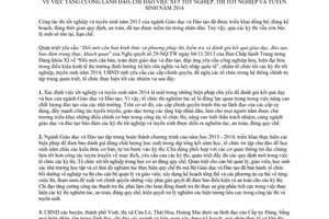 Chỉ thị 08/CT.UBND lãnh đạo chỉ đạo xét thi tốt nghiệp tuyển sinh 2014 tỉnh Nghệ An