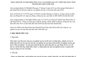 Kế hoạch 38/KH-UBND 2014 thực hiện đổi mới công tác cai nghiện ma túy đến 2020 Thanh Hóa