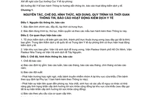 Thông tư 15/2014/TT-BYT hướng dẫn thông tin báo cáo hoạt động kiểm dịch y tế