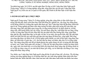 Kết luận 97-KL/TW năm 2014 giải pháp thực hiện Nghị quyết nông nghiệp nông dân nông thôn