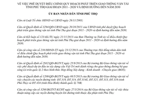 Quyết định 1081/QĐ-UBND năm 2014 Quy hoạch phát triển giao thông vận tải Phú Thọ giai đoạn 2011 2020