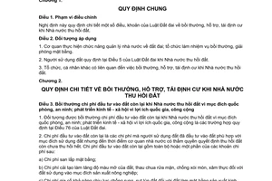 Nghị định 47/2014/NĐ-CP bồi thường hỗ trợ tái đinh cư khi Nhà nước thu hồi đất