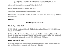 Nghị định 43/2014/NĐ-CP hướng dẫn thi hành Luật Đất đai