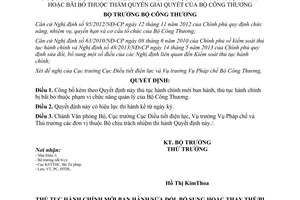 Quyết định 4309/QĐ-BCT 2014 thủ tục hành chính mới sửa đổi thay thế hủy bỏ thuộc Bộ Công Thương