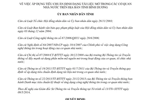 Quyết định 17/2014/QĐ-UBND tiêu chuẩn định dạng tài liệu mở cơ quan nhà nước Bình Dương