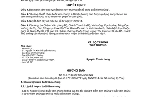 Quyết định 1731/QĐ-BYT năm 2014 hướng dẫn tổ chức buổi tiêm chủng Bộ Y tế