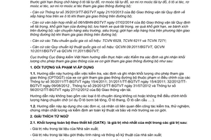 Hướng dẫn 1612/ĐKVN-VAQ 2014 kiểm tra xác định khối lượng cho phép tham gia giao thông xe cơ giới