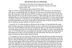 Công điện 01/CĐ-BTC 2014 đảm bảo sản xuất kinh doanh doanh nghiệp ổn định đời sống người lao động