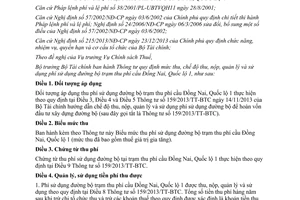 Thông tư 62/2014/TT-BTC phí sử dụng đường bộ trạm thu phí cầu Đồng Nai Quốc lộ 1