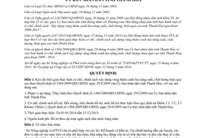 Quyết định 1451/2014/QĐ-UBND xây dựng vùng thâm canh lúa hiệu quả Thanh Hóa