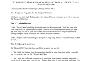 Nghị định 55/2014/NĐ-CP chức năng nhiệm vụ quyền hạn cơ cấu tổ chức Đài Tiếng nói Việt Nam