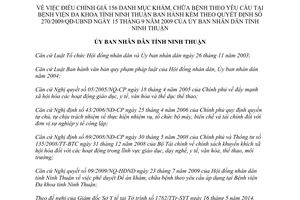 Quyết định 42/2014/QĐ-UBND điều chỉnh giá khám chữa bệnh Bệnh viện Đa khoa Ninh Thuận