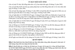 Quyết định 10/2014/QĐ-UBND phân cấp quản lý nhà nước chất lượng công trình xây dựng Bình Định