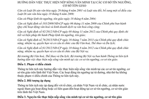 Thông tư liên tịch 04/2014/TTLT-BVHTTDL-BNV thực hiện nếp sống văn minh cơ sở tín ngưỡng tôn giáo