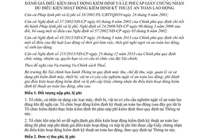 Thông tư 73/2014/TT-BTC thu nộp phí kiểm định máy thiết bị vật tư Giấy kiểm định an toàn lao động