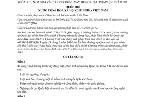 Nghị quyết 70/2014/QH13 điều chỉnh Chương trình xây dựng luật pháp lệnh 2014 Chương trình 2015