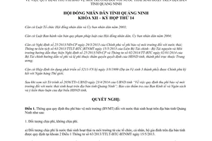 Nghị quyết 149/2014/NQ-HĐND thu phí bảo vệ môi trường nước thải sinh hoạt Quảng Ninh