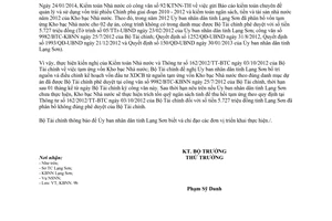 Công văn 5846/BTC-KBNN 2014 tạm ứng vốn Kho bạc Nhà nước tỉnh Lạng Sơn