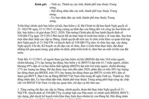 Công văn 40-CV/BCS năm 2014 thực hiện chính sách bảo hiểm xã hội y tế