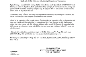 Công văn 5985/BTC-PC 2014 tổ chức tự kiểm tra thực hiện Pháp lệnh phí lệ phí Bộ Tài chính