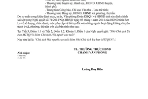 Công văn 1244/HĐND 2014 đính chính 71/2014/NQ-HĐND người hoạt động không chuyên trách Sơn La