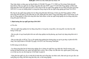 Công văn 1537/BNN-TCCB đào tạo nghề nông nghiệp lao động nông thôn giai đoạn 2014 2015