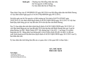 Công văn 1455/UBND-KTN năm 2014 đính chính Quyết định 44/2013/QĐ-UBND Bình Dương
