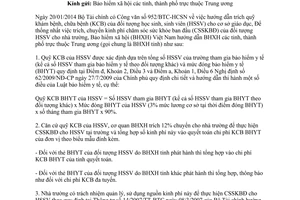 Công văn 1612/BHXH-TCKT trích và quyết toán kinh phí chăm sóc sức khoẻ ban đầu học sinh sinh viên