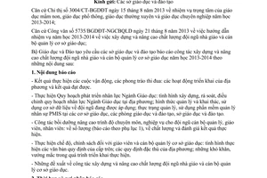 Công văn 2459/BGDĐT-NGCBQLGD 2014 báo cáo chất lượng đội ngũ nhà giáo cán bộ quản lý cơ sở giáo dục