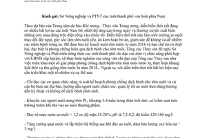 Công văn 1116/TCTS-NTTS 2014 quản lý hướng dẫn nuôi tôm nước lợ phía Nam