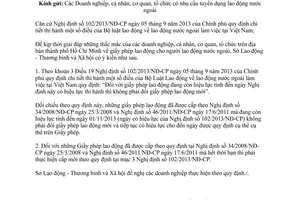 Công văn 6107/SLĐTBXH-VL 2014 giấy phép lao động cho người lao động nước ngoài Hồ Chí Minh