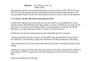 Công văn 2348/BNN-VP 2014 kiểm điểm chỉ đạo điều hành 6 tháng đầu năm giải pháp 6 tháng cuối 2014