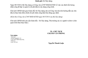 Công văn 2439/UBND-XD năm 2014 xác định tiền lương nhân công xây dựng Cà Mau