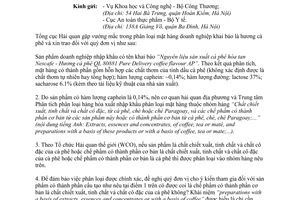 Công văn 5553/TCHQ-TXNK 2014 làm rõ thuật ngữ liên quan đến cà phê