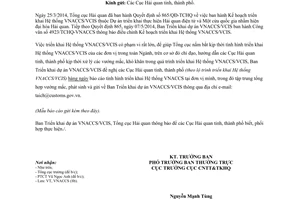 Công văn 5499/TCHQ-VNACCS 2014 báo cáo hàng ngày triển khai Hệ thống VNACCS/VCIS