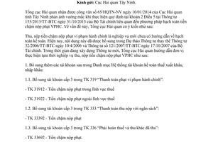 Công văn 5635/TCHQ-TXNK 2014 theo dõi hạch toán tiền chậm nộp phạt vi phạm hành chính