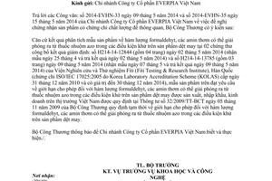 Công văn 4492/BCT-KHCN năm 2014 chứng nhận sản phẩm có chứng chỉ chất lượng để thông quan