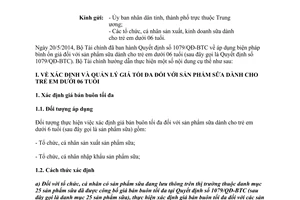Công văn 6544/BTC-QLG 2014 hướng dẫn biện pháp bình ổn giá sữa dành cho trẻ em dưới 06 tuổi